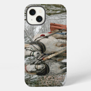 Etui iPhone 13 promenade en traîneau,neige,forêt,cheval,hiver,bla