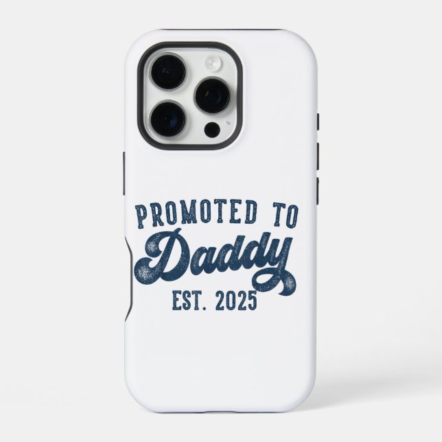 Coque iPhone Promu Papa Prévu 2025 Drôle Bientôt Papa (Verso)