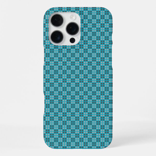 Coque iPhone Protecteur iPhone bleu micro-carreaux (Verso)