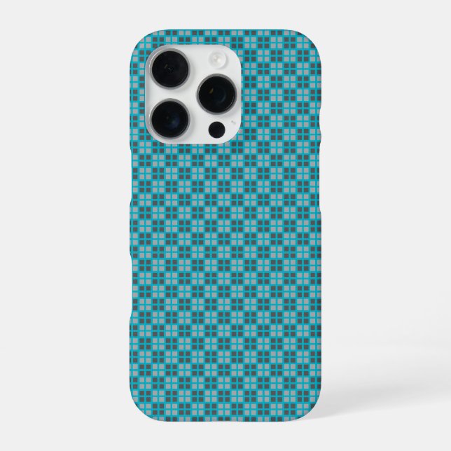 Coque iPhone Protecteur iPhone bleu micro-carreaux (Verso)