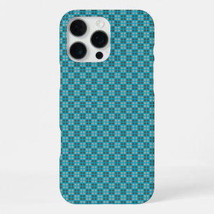Coque iPhone 16 Pro Max Protecteur iPhone Micro À damiers bleu