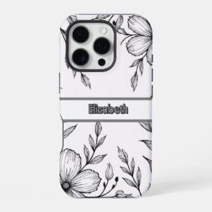 Coque iPhone 16 Pro Protection pour smartphone à l'art botanique monoc