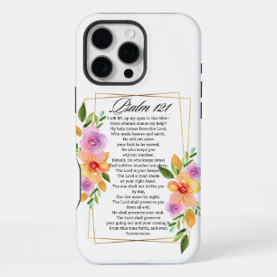 Coque iPhone 16 Pro Max Psaume 121 Cadre géométrique floral