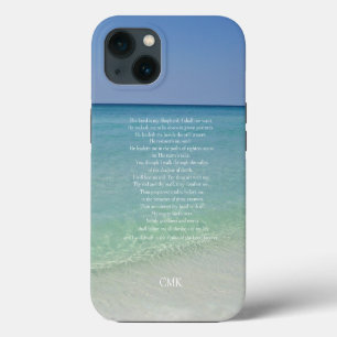 Etui iPhone 13 Psaume 23 Verset de la Bible Beau Monogramme de Pl