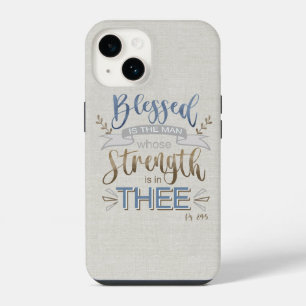 Coque Pour iPhone 14 Psaume 84:5 - Heureux l'Homme