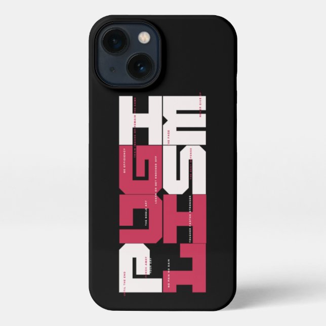 Coque iPhone PUGILISME - Boîtier de téléphone noir (Verso)