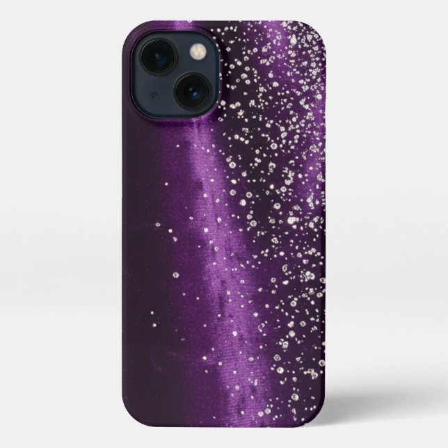 Coque iPhone Purple and diamonds - Stunning Slim Fit (Verso)