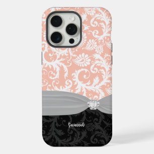 Coque iPhone 15 Pro Max Purple Blanc Plus N'Imprimé couleur Damas Cristal