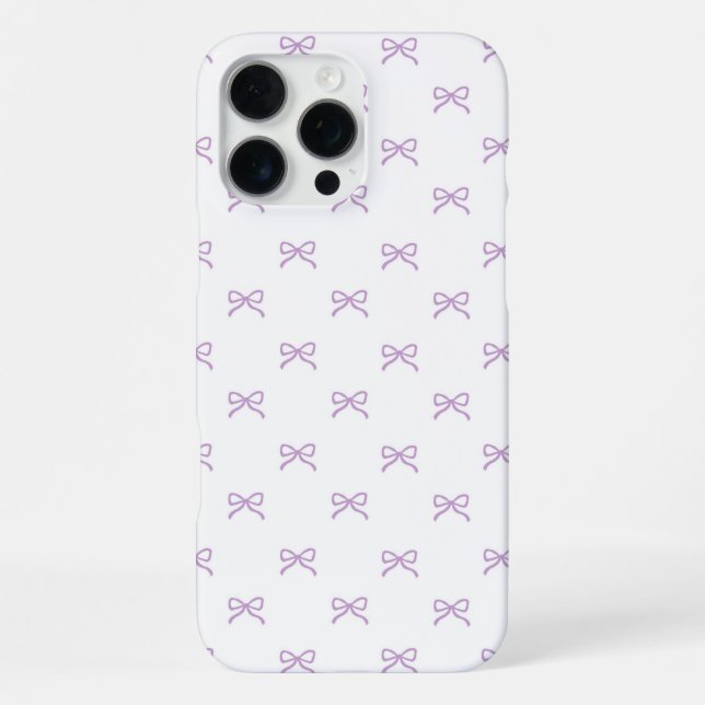 Coque iPhone Purple Bow Pattern Coquette Girly Spring Summer (Verso)