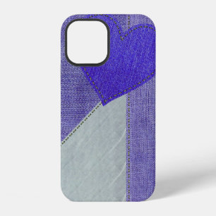 Coque iPhone 12 Purple Denim Heart