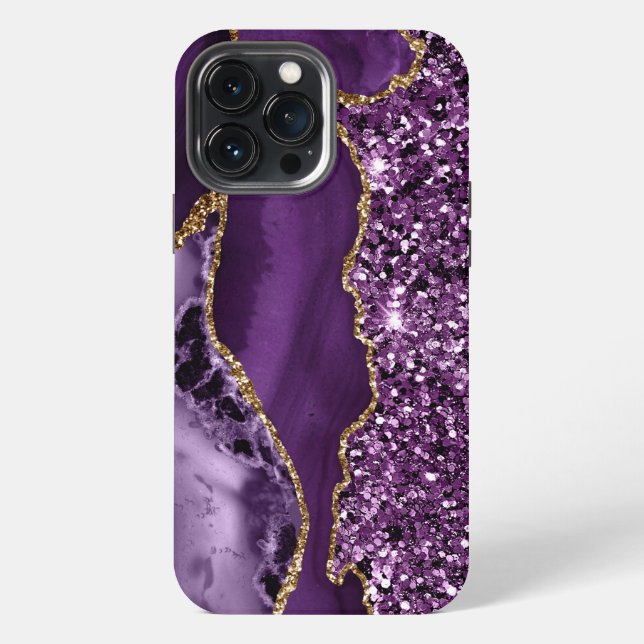 COQUE iPhone PURPLE & GOLD AGATE MOTIF (Verso)