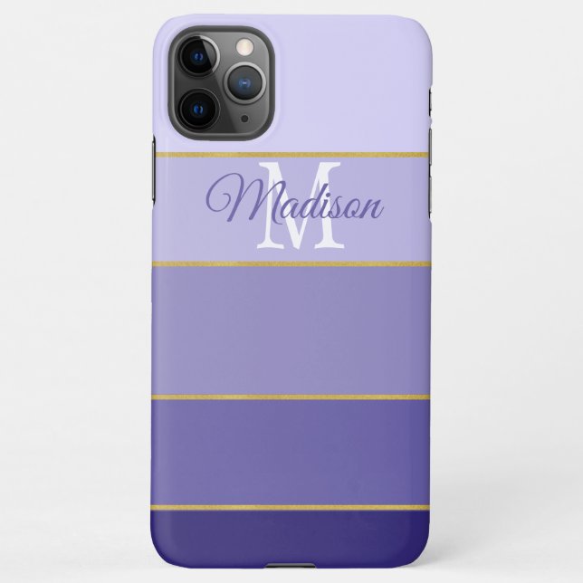 Coque iPhone  Purple Ombre Color Blocks Personalized (Dos)