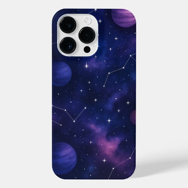 Coque iPhone Purple Planet & Stars Phone Case – Cosmic Space (Verso)