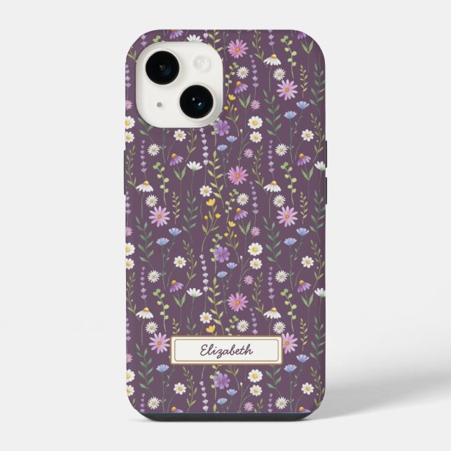 Coque iPhone Purple Wild Flowers (Verso)