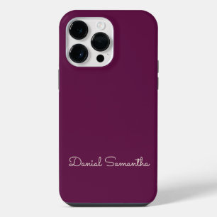 Coque Pour Pour iPhone 14 Pro Max Purpule riche Nom personnalisé Personnalisé