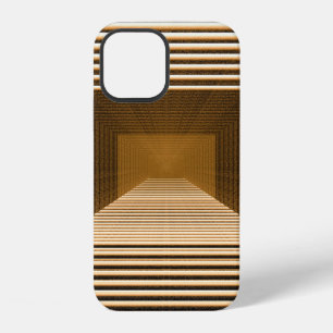 Coque iPhone 12 Pyramide jaune abstraite comprend en profondeur