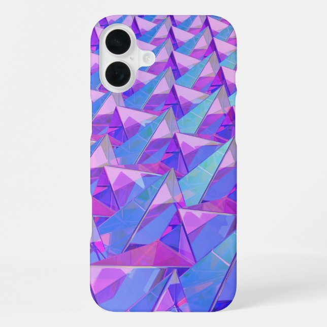 Coque iPhone Pyramides de cristal colorées (Verso)