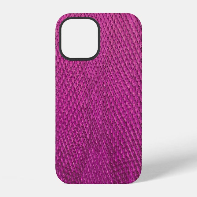Coque iPhone Python Rose : Texture de peau de serpent. (Verso)