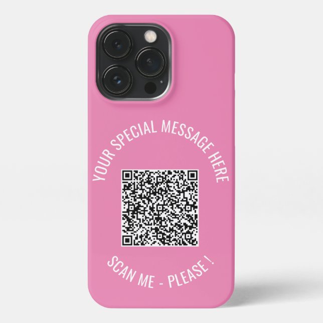 Coque iPhone QR Code Votre Message Spécial Cadeau Moderne Surpr (Verso)