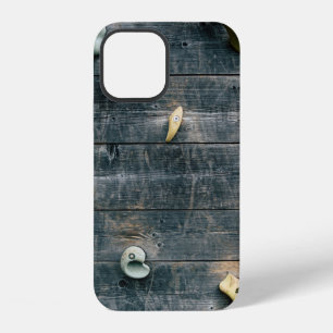 Coque iPhone 12 Quatre décorations murales en bois marron