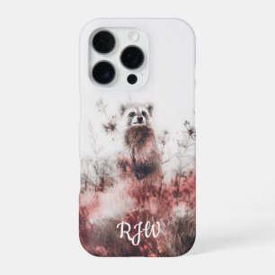 Coque iPhone 16 Pro Raccoon Dans Le pré Rouge