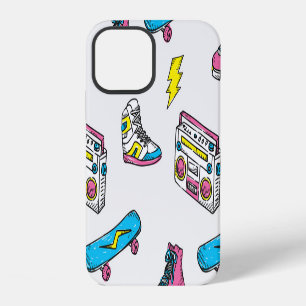 Coque iPhone 12 Radio Chaussures de Sport Vintage Thème Skateboard