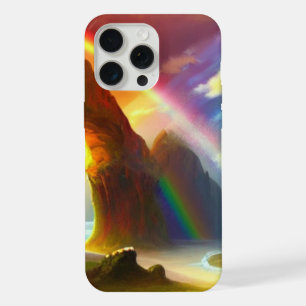 Coque iPhone 15 Pro Max Rainbow Arch Haven : Un paysage Imaginaire