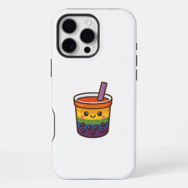 Coque iPhone Rainbow Bubble Tea LGBTQ+ Pride (Verso)