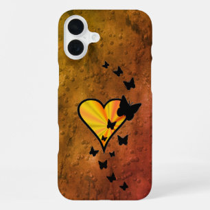Coque iPhone 16 Plus Rainbow heart and Butterfly
