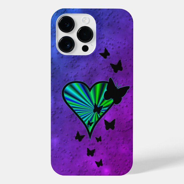 Coque iPhone Rainbow heart and Butterfly (Verso)