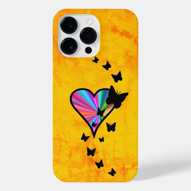 Coque iPhone Rainbow heart and Butterfly (Verso)