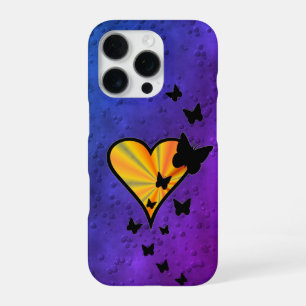 Coque iPhone 16 Pro Rainbow heart and Butterfly