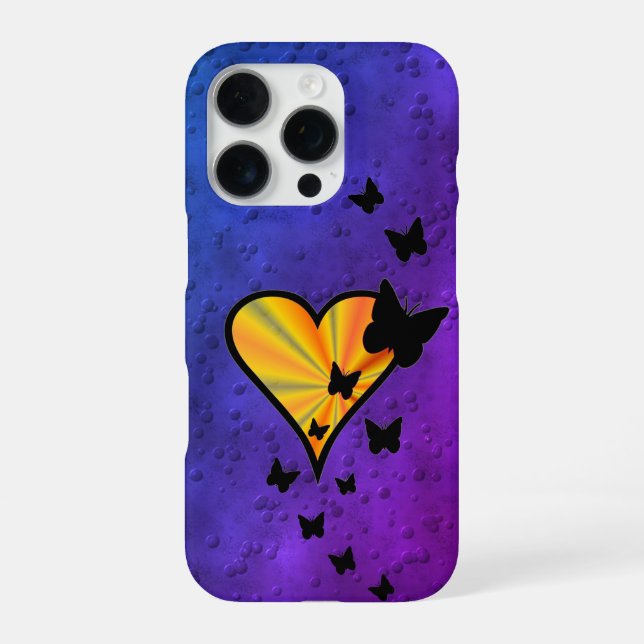Coque iPhone Rainbow heart and Butterfly (Verso)