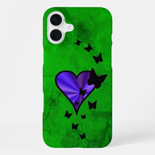Coque iPhone Rainbow heart and Butterfly (Verso)