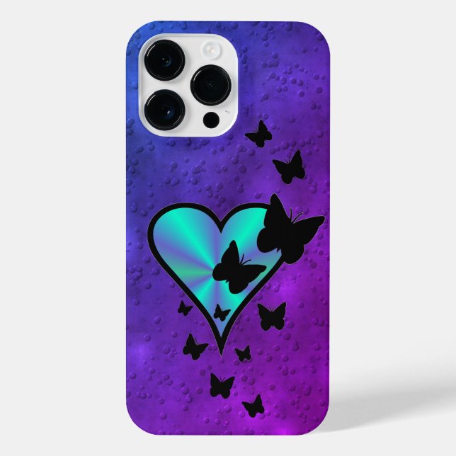 Coque iPhone Rainbow heart and Butterfly (Verso)