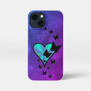 Etui iPhone 13 Mini Rainbow heart and Butterfly