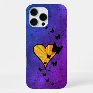 Coque iPhone 16 Pro Max Rainbow heart and Butterfly