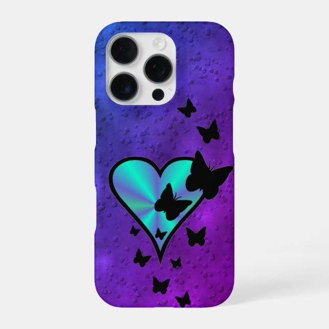 Coque iPhone Rainbow heart and Butterfly (Verso)
