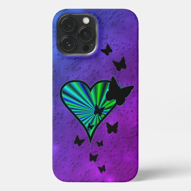Coque iPhone Rainbow heart and Butterfly (Verso)