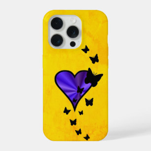 Coque iPhone 15 Pro Rainbow heart and Butterfly