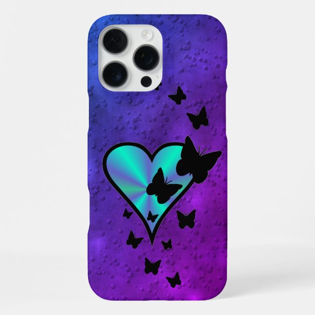 Coque iPhone Rainbow heart and Butterfly (Verso)