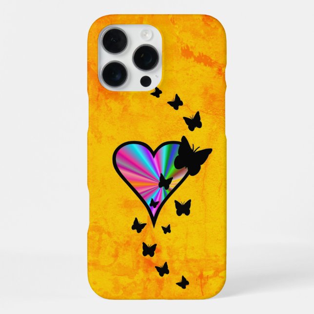 Coque iPhone Rainbow heart and Butterfly (Verso)