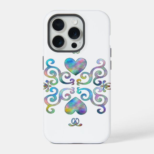 Coque iPhone Rainbow Heart et Lily (Verso)