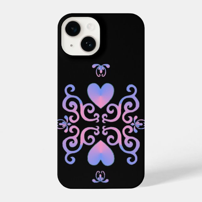 Coque iPhone Rainbow Heart et Lily (Verso)
