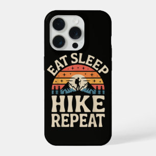 Coque iPhone 15 Pro Randonnée au coucher du soleil vintage - Aventure