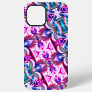 Coque iPhone 12 Pro Max Rapport rose et coloré avec style de verre grossie