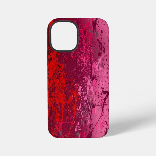 Coque iPhone Raspberry Flurry : peinture abstraite éclaboussée (Verso)
