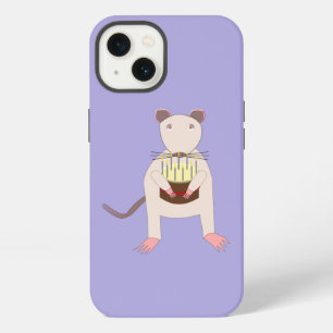 Etui iPhone 13 Rat siamois avec gâteau d'anniversaire