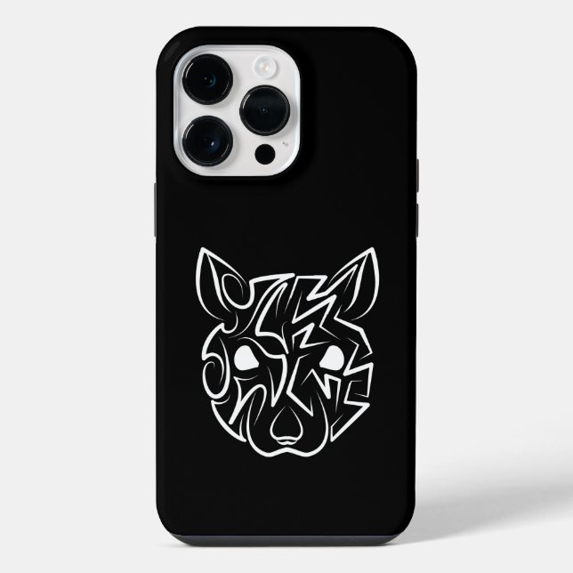 Coque iPhone Rat tribal noir et blanc (Verso)