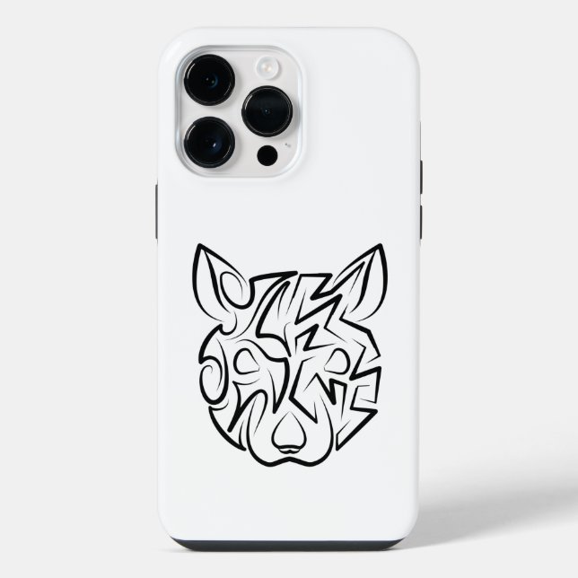 Coque iPhone Rat tribal noir et blanc (Verso)